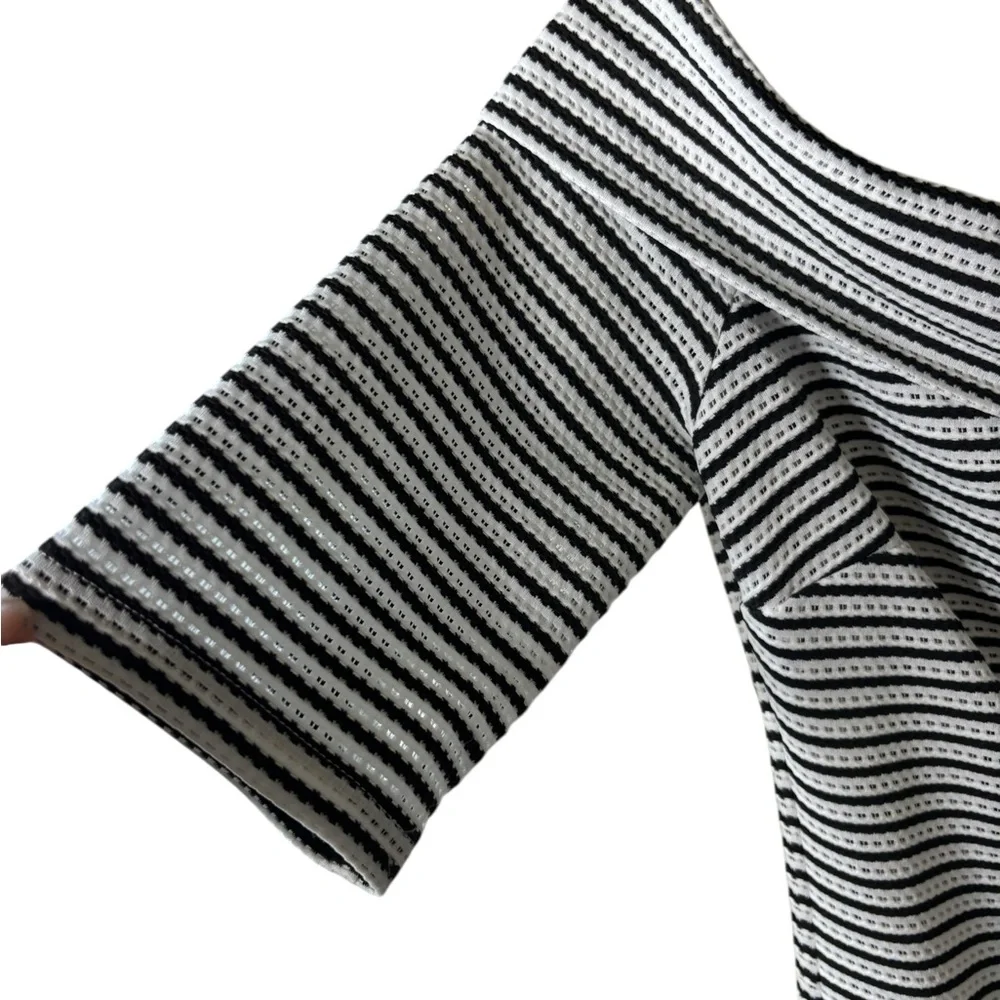 Guess Black and White Striped Mini Dress - L NWT - Picture 6 of 8